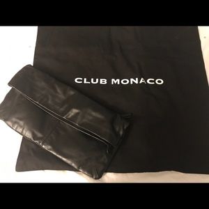Club Monaco black leather clutch